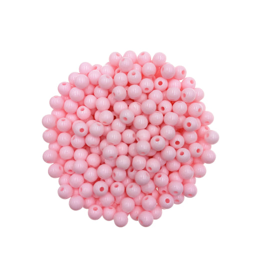 Perlas Acrilicas 8mm Rosado Opaco.