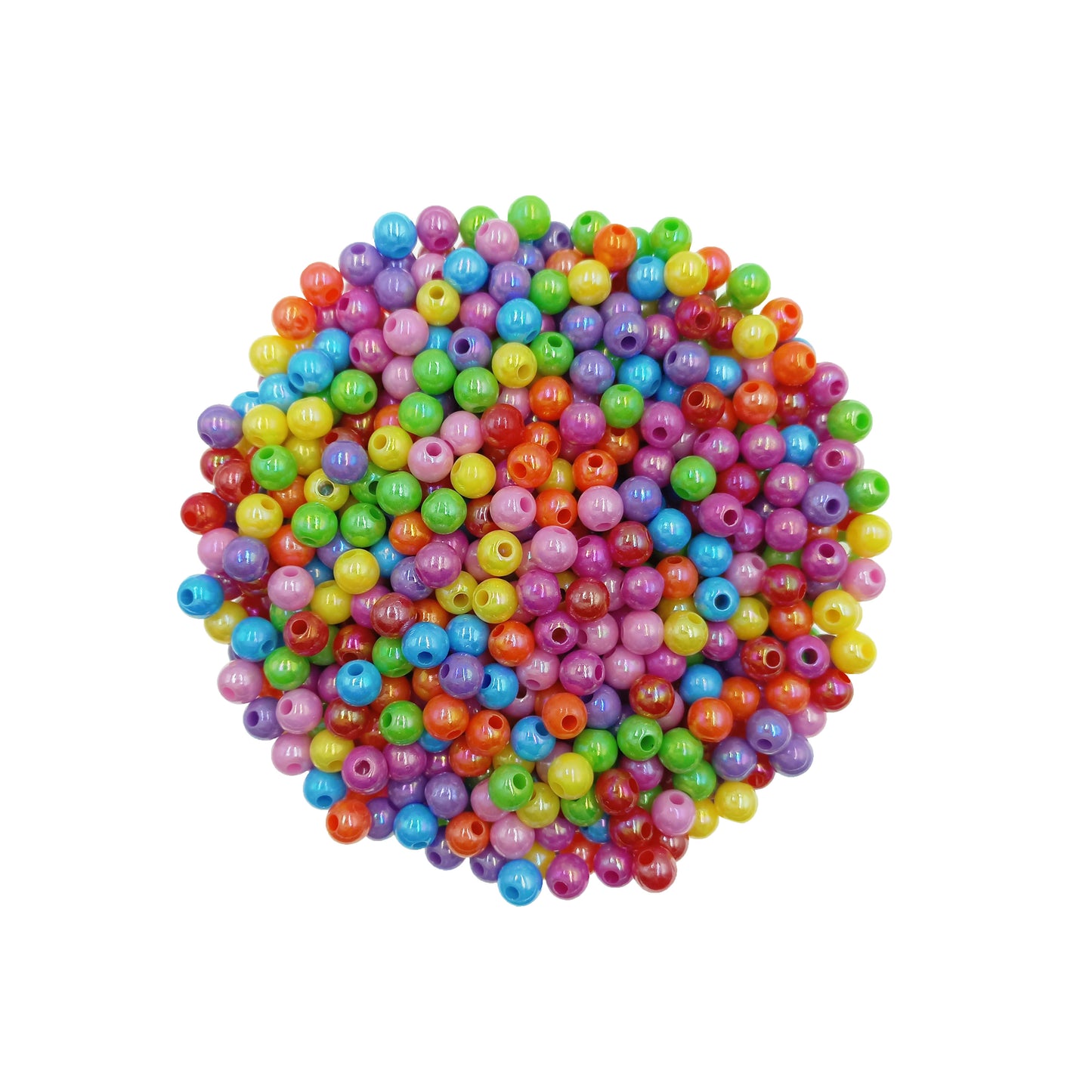 Perlas Acrilicas 6mm Tornasol Surtido Opaco.