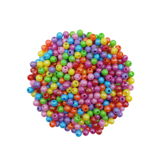 Perlas Acrilicas 6mm Tornasol Surtido Opaco.