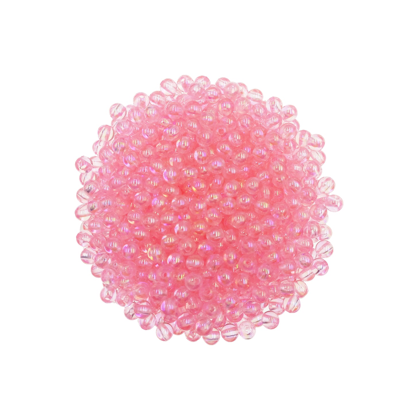 Perlas Acrilicas 6mm Tornasol Rosado.