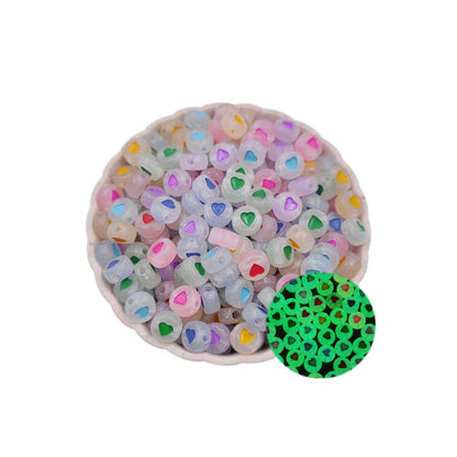 Cuentas Corazón  Luminosas en la Oscuridad - Bisuteria