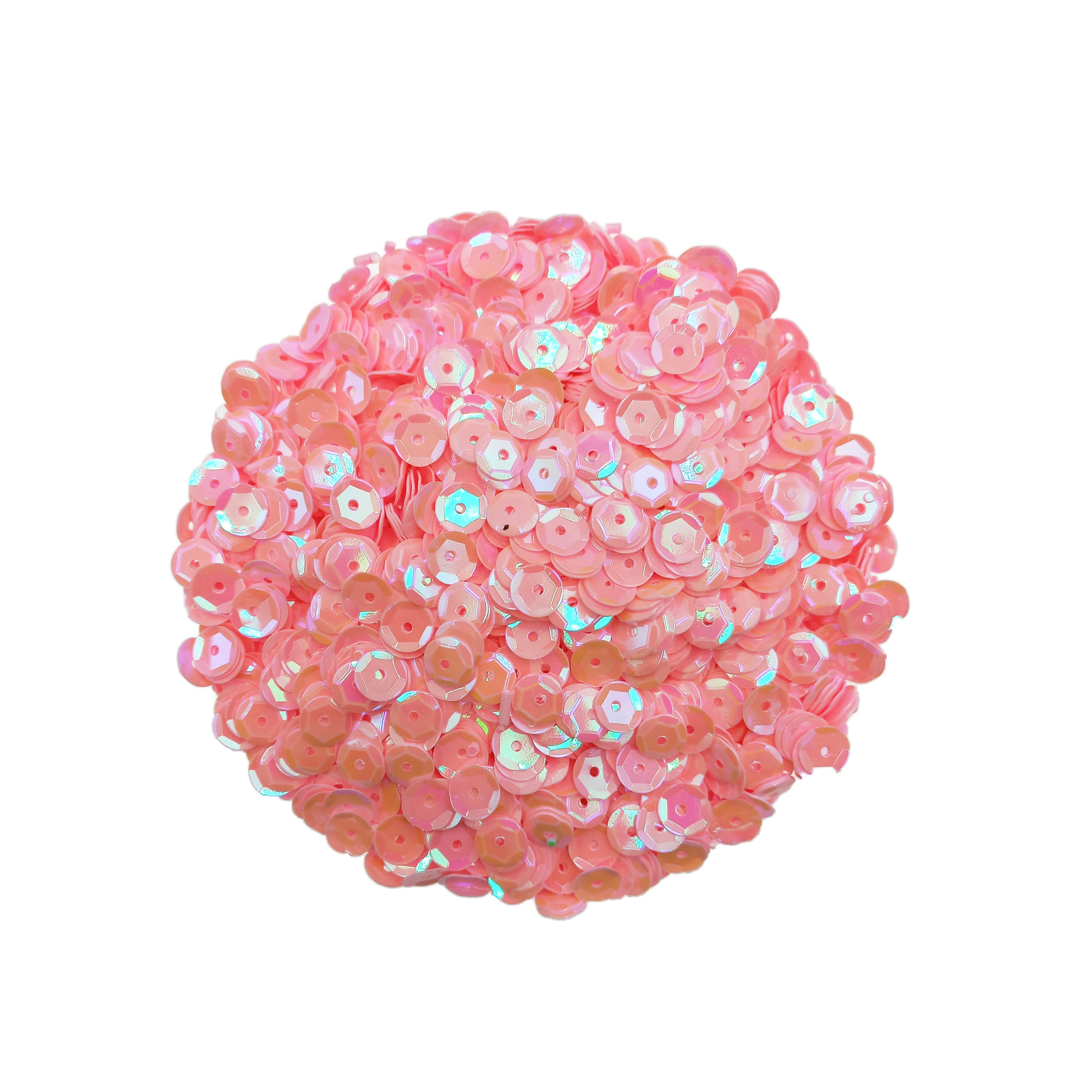 Lentejuela Tornasol 6mm Rosado.