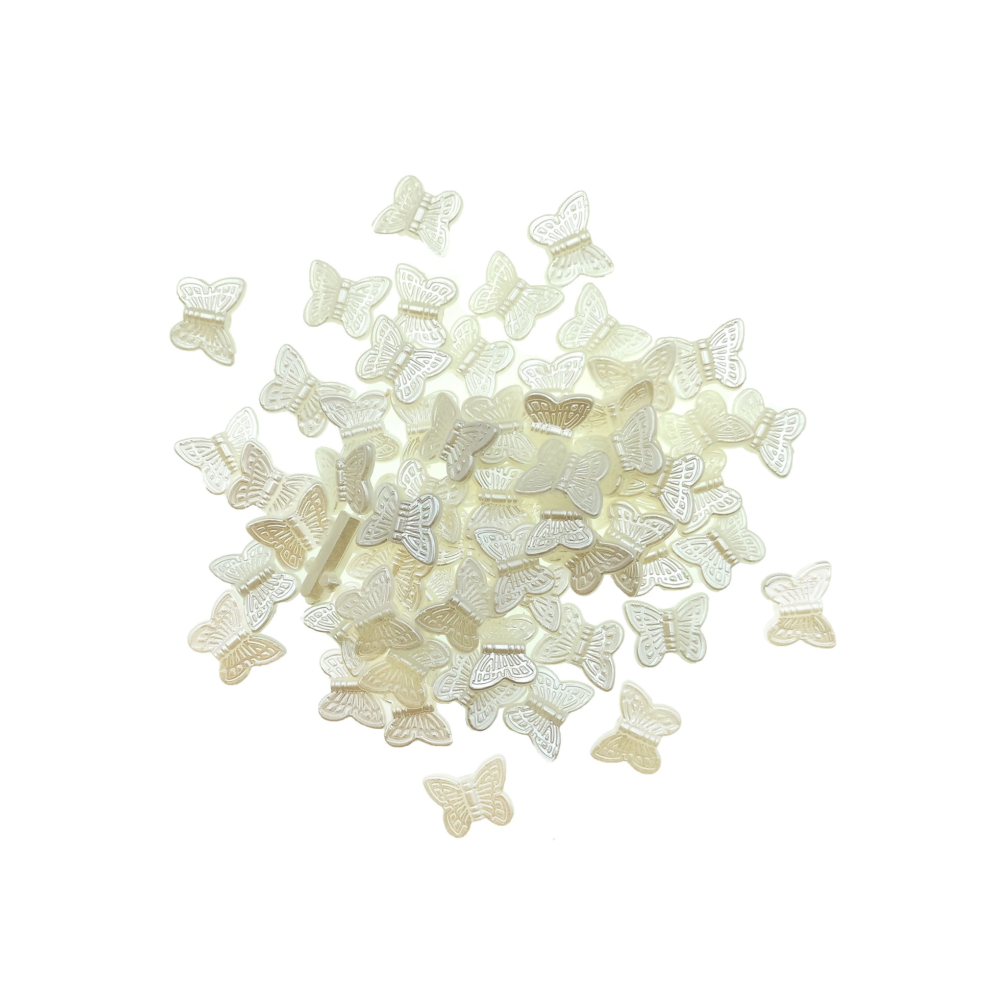 Cuenta Mariposa Color Crema.