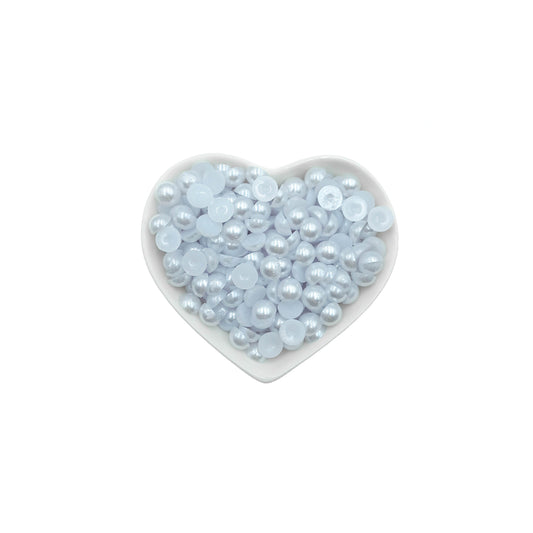 Media Perla para Pegar 8mm Blanco Frio.