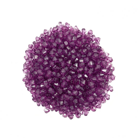 cuentas bicono morado 5x6mm bisuteria chile