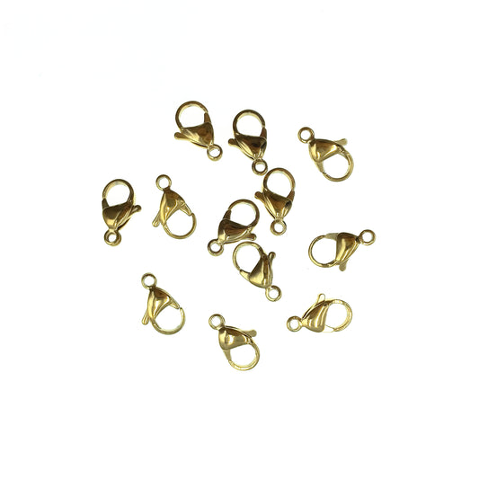 broche mosqueton acero 15mm dorado