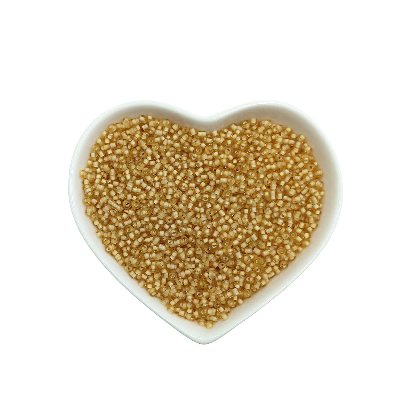 mostacillas beige blanco inyectado