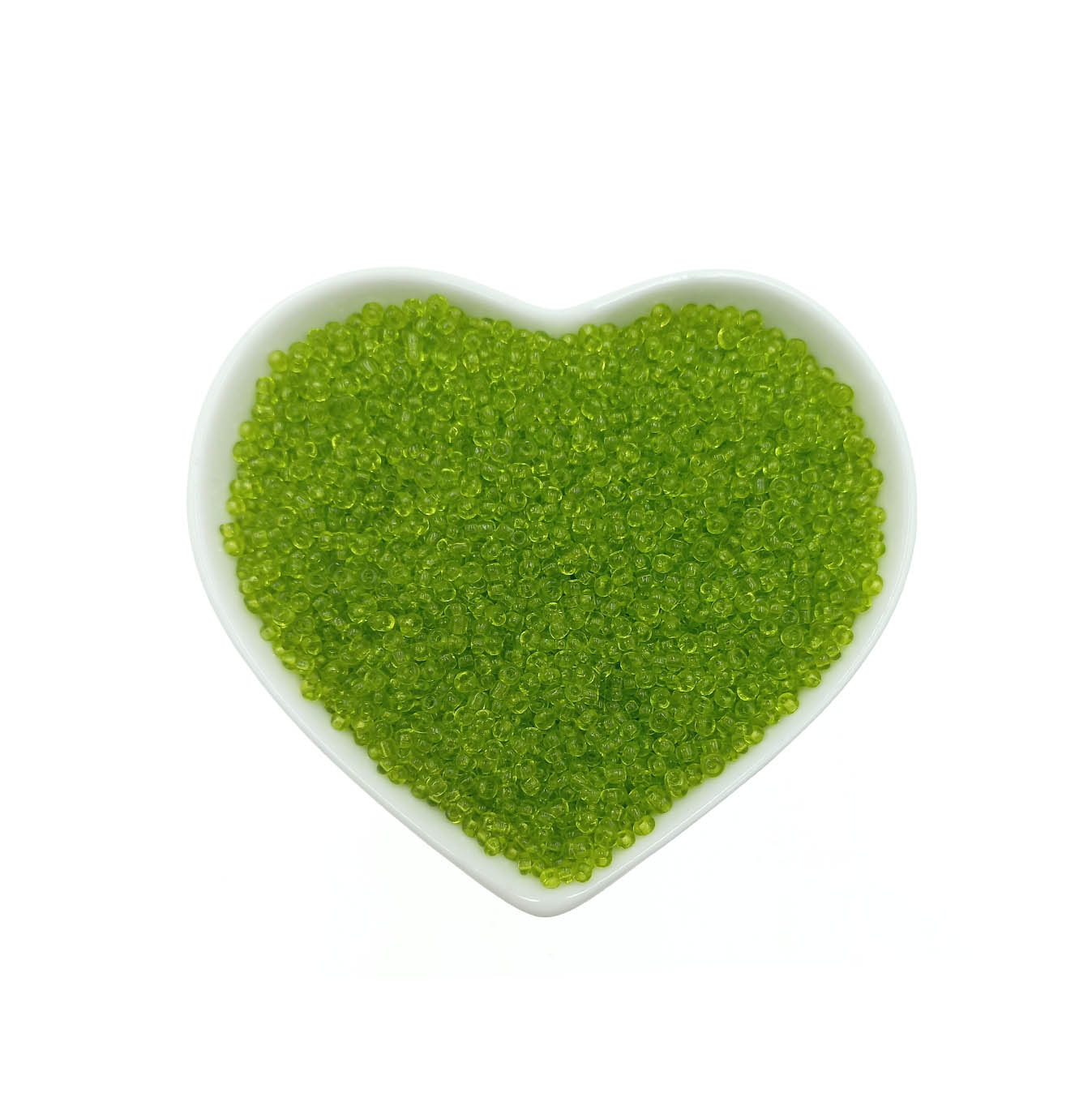 Mostacillas Verde Claro Transparente.