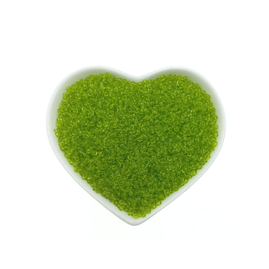 Mostacillas Verde Claro Transparente.