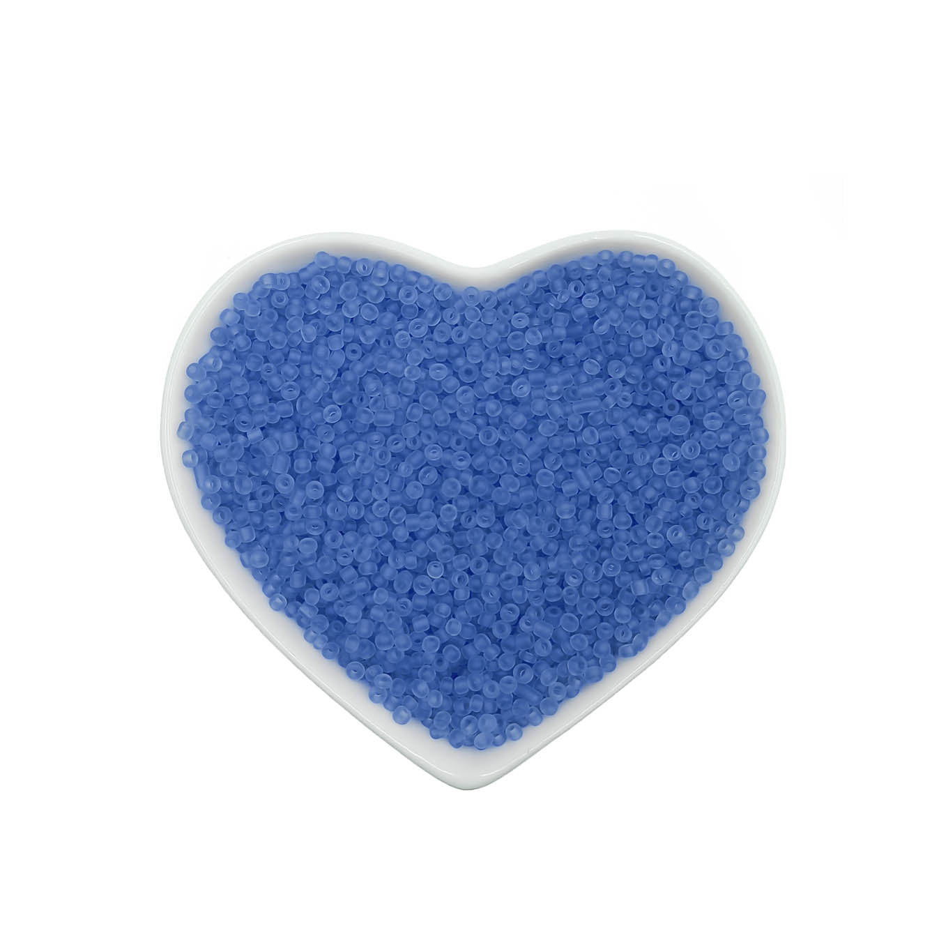 mostacillas mate azul semi transparente