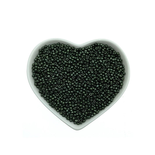 mostacillas verde oscuro esmaltado