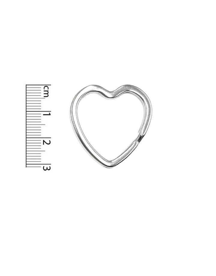 Argolla de Llavero Sin Cadena Corazon Color Niquelado - Bisuteria