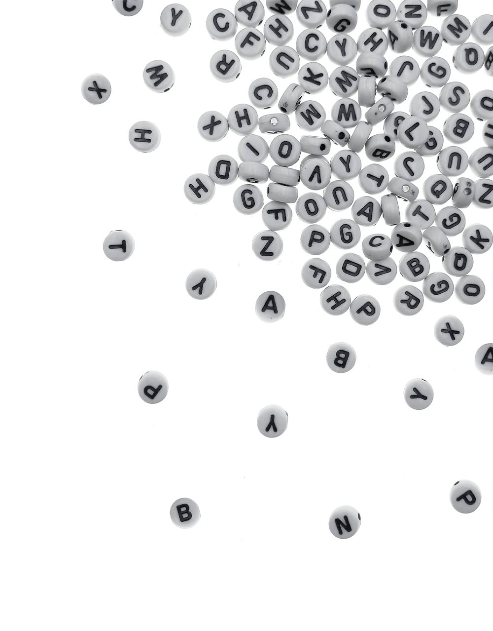 Letras Redondas Blanco con Negro - Bisuteria