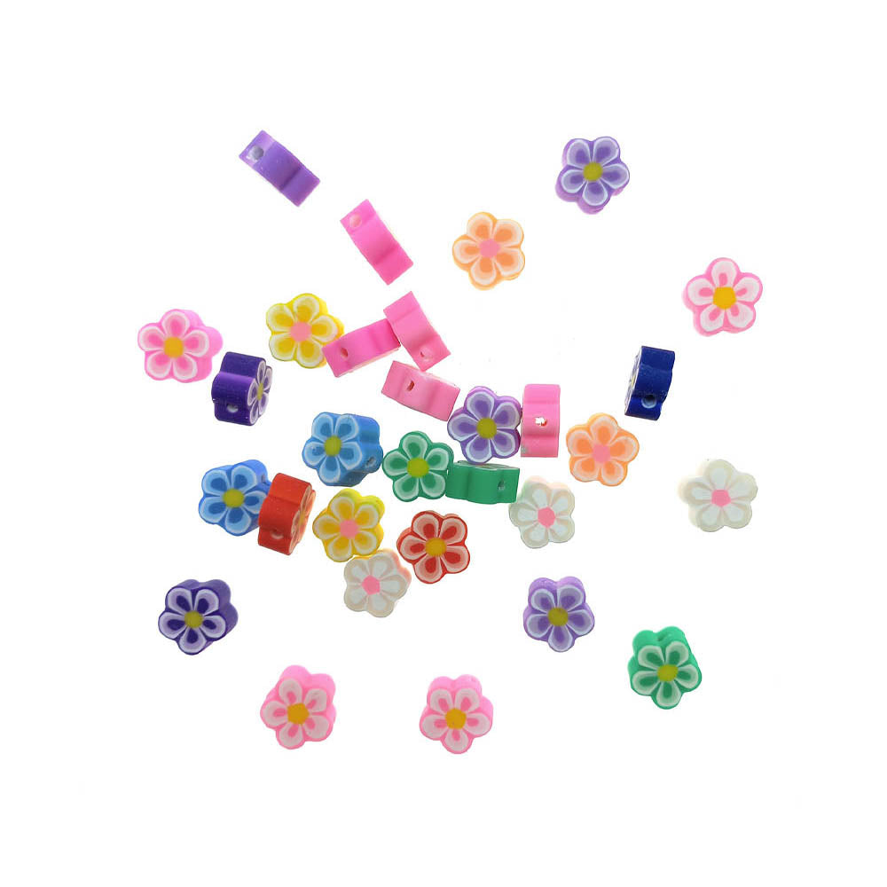 Cuentas de Fimo Arcilla Flor - Bisuteria