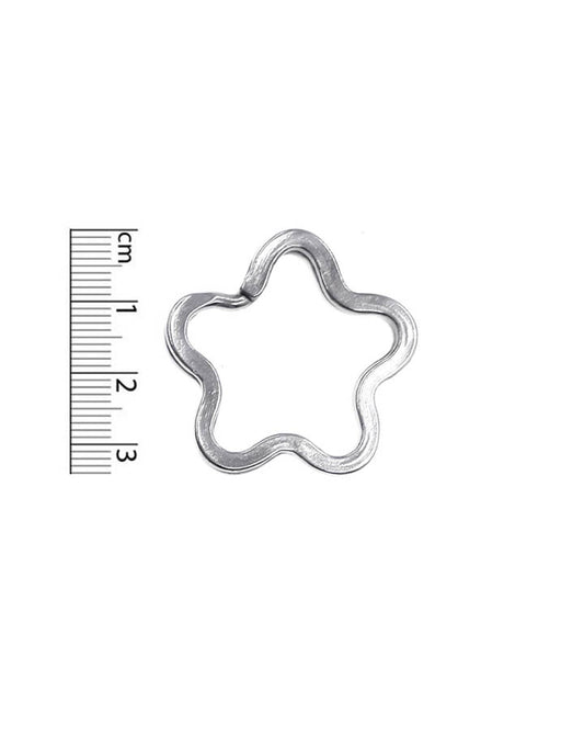 Argolla de Llavero Sin Cadena Flor Color Niquelado - Bisuteria