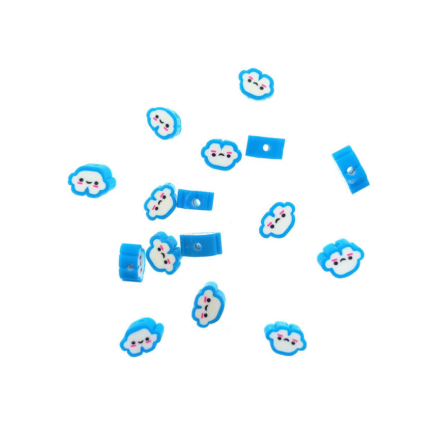 Cuentas Pequeñas de Fimo Carita de Nube - Bisuteria