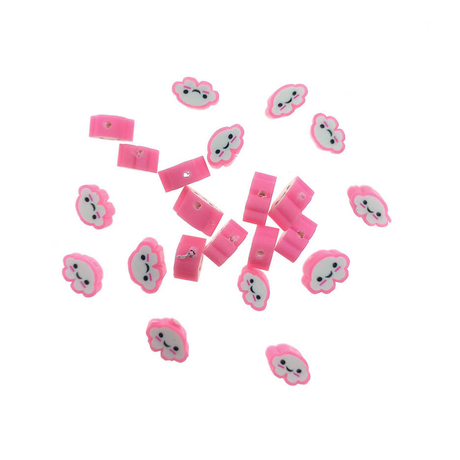 Cuentas Pequeñas de Fimo Carita de Nube - Bisuteria