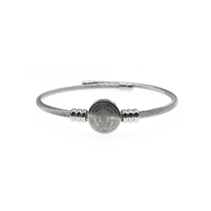 Pulsera San Benito Plateado.
