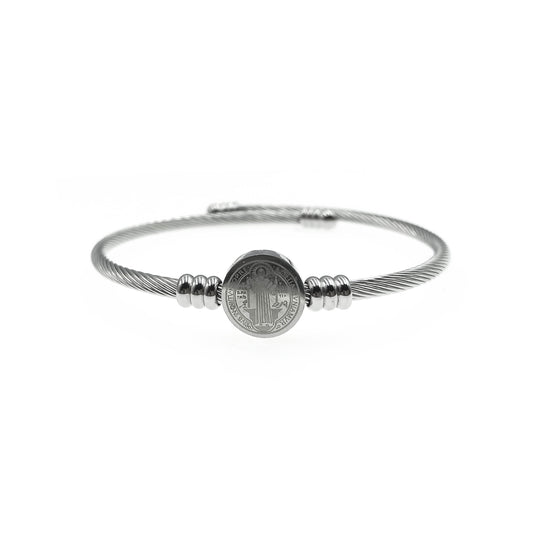 Pulsera San Benito Plateado.